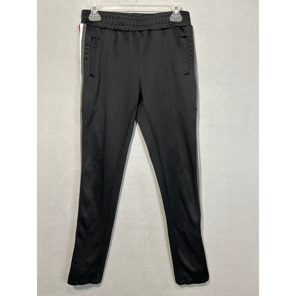 Lazer Co Utility Workwear Pull On Track Pants‎ Zipper Hem Black Size Small